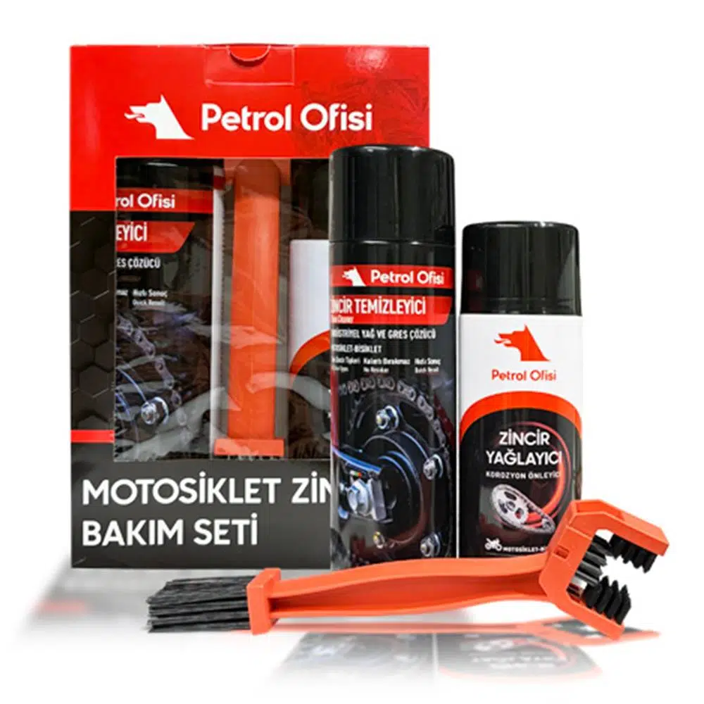 Petrol Ofisi Motosiklet Zincir Bakım Paketi Fırça Temizleyici Yağlayıcı
